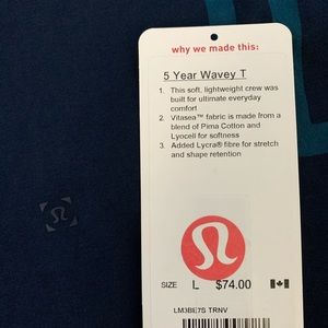 LuluLemon 5 Year Wavey Tee